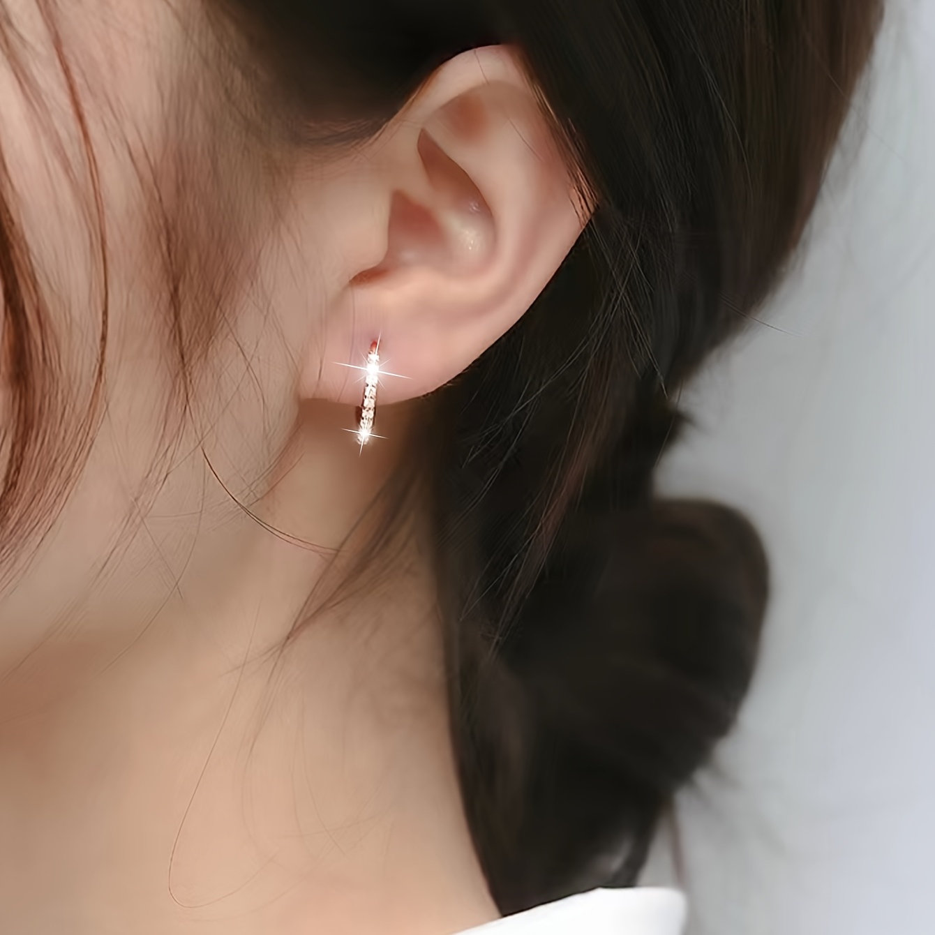 Copper Earrings CZ Nickel Plating for Daily Wear